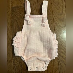 Light pink with white dots baby girl romper